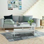 vidaXL Table basse Bois d'ingénierie 90x59x42 cm Blanc