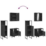 vidaXL Ensemble d'armoires salle de bain 3 Pièces noir bois d'ingénierie