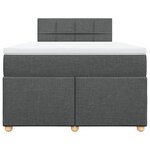 vidaXL Sommier à lattes de lit avec matelas gris foncé 120x190cm tissu