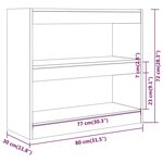 vidaXL Bibliothèque/Séparateur de pièce chêne marron 80x30x72 cm