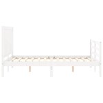 vidaXL Cadre de lit avec tête de lit blanc 140x200 cm bois massif