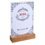 Porte-visuel Avec Socle En Bois Vertical A5 - Cristal - X 10 - Exacompta