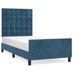vidaXL Cadre de lit sans matelas bleu foncé 80x200 cm velours