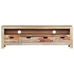 vidaXL Meuble TV Bois massif 130x30x40 cm