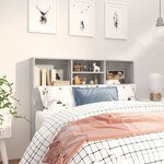 vidaXL Armoire de tête de lit Gris béton 120x19x103 5 cm