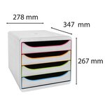 Exacompta Set de tiroirs de bureau Big-Box Black Office 4tiroirs Blanc