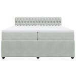 vidaXL Sommier à lattes de lit et matelas Gris clair 200x200cm Velours
