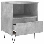vidaXL Table de chevet gris béton 40x35x50 cm bois d’ingénierie