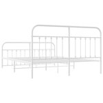 vidaXL Cadre de lit métal sans matelas et pied de lit blanc 180x200 cm