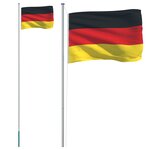 vidaXL Drapeau de l'Allemagne et mât 6 23 m Aluminium