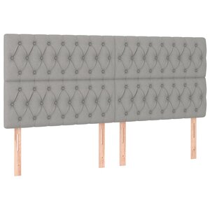 vidaXL Têtes de lit 4 Pièces Gris clair 90x7x78/88 cm Tissu