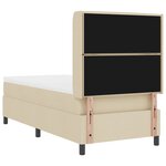 lit box spring vidaXL avec matelas et LED crème 100x200 cm en tissu