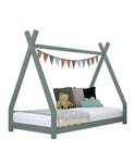 Lit tipi enfant NAKANA 90 x 160 vert sauge