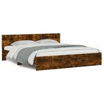 vidaXL Cadre de lit sans matelas chêne fumé 180x200 cm