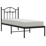 vidaXL Cadre de lit métal sans matelas avec tête de lit noir 75x190 cm