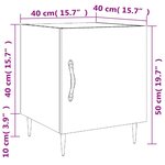 vidaXL Tables de chevet 2 Pièces gris béton 40x40x50 cm bois d’ingénierie