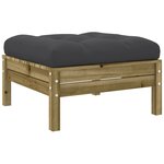 vidaXL Salon de jardin 6 Pièces avec coussins bois de pin imprégné
