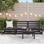 vidaXL Canapés centraux de jardin 3 Pièces noir bois de pin massif