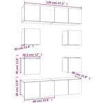 vidaXL Ensemble de meubles TV 8 Pièces Chêne fumé Bois d'ingénierie