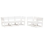 vidaXL Salon de jardin 5 Pièces blanc bois massif de pin