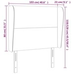 vidaXL Tête de lit avec oreilles Blanc 103x23x118/128 cm Similicuir