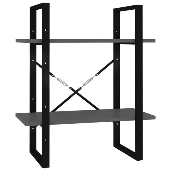 vidaXL Bibliothèque à 2 niveaux Gris 60x30x70 cm bois d'ingénierie