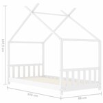vidaXL Cadre de lit d'enfant Blanc Bois de pin massif 80x160 cm