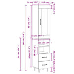 vidaXL Buffet haut Blanc 34 5x34x180 cm Bois d'ingénierie