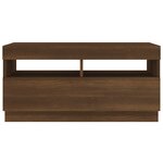 vidaXL Meuble TV avec lumières LED chêne marron 80x35x40 cm