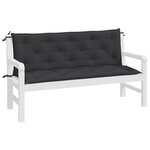 vidaXL Coussins de banc jardin lot de 2 noir 150x50x7 cm tissu Oxford