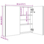 vidaXL Armoire de salle de bain à miroir LED 80x12 2x68 cm