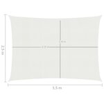 vidaXL Voile d'ombrage 160 g/m² Blanc 2 5x3 5 m PEHD