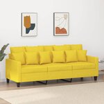 vidaXL Canapé à 3 places Jaune clair 180 cm Tissu