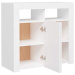 vidaXL Buffet avec lumières LED Blanc 80x35x75 cm