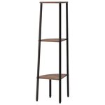 vidaXL Étagère d'angle 3 niveaux Marron foncé et noir 45 5x31 5x120 cm