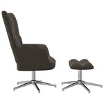 vidaXL Chaise de relaxation avec tabouret Gris foncé Velours
