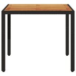 vidaXL Table de jardin et dessus en bois d'acacia noir résine tressée