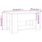 vidaXL Table basse chêne sonoma 79x49x41 cm bois d'ingénierie