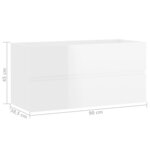 vidaXL Armoire d'évier lavabo intégré blanc brillant bois d'ingénierie