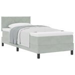 Lit à ressorts vidaXL avec matelas Gris clair 100x200 cm Velours