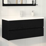 vidaXL Cabinet de lavabo avec évier intégré Chêne noir Bois d'ingénierie