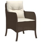 vidaXL Set de salle à manger de jardin de 7 pièces avec coussins en poly rattan marron