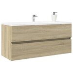vidaXL Armoire de lavabo de salle de bain chêne sonoma 100x38 5x45 cm