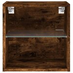 vidaXL Tables de chevet murales avec lumières LED 2 Pièces chêne fumé