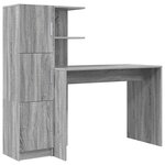 vidaXL Bureau avec rangement Gris Sonoma Bois d'ingénierie