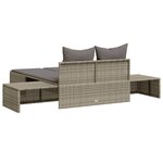 vidaXL Chaise longue double avec coussins gris résine tressée