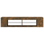 vidaXL Meuble TV avec lumières LED chêne fumé 135x39x30 cm