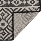 vidaXL Tapis à tissage plat d'extérieur 120x170 cm Rayures noires