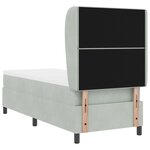 Lit à ressort vidaXL avec matelas Gris clair 80x200 cm Velours