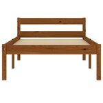 vidaXL Cadre de lit Marron miel Bois de pin massif 90 x 200 cm